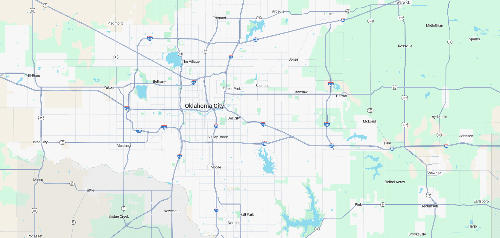 A map showing Whitney Roofing and Guttering service area